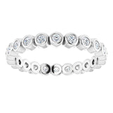 14K Gold Round Natural Diamond Eternity Band – 1.5 mm Stones - White Gold - view 3