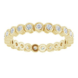 14K Gold Round Natural Diamond Eternity Band – 1.5 mm Stones - Yellow Gold - view 3