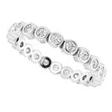 14K Gold Round Natural Diamond Eternity Band – 1.5 mm Stones - White Gold - view 5