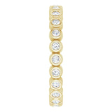 14K Gold Round Natural Diamond Eternity Band – 1.5 mm Stones - Yellow Gold - view 4