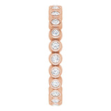 14K Gold Round Natural Diamond Eternity Band – 1.5 mm Stones - Rose Gold - view 4