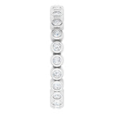 14K Gold Round Natural Diamond Eternity Band – 1.5 mm Stones - White Gold - view 4
