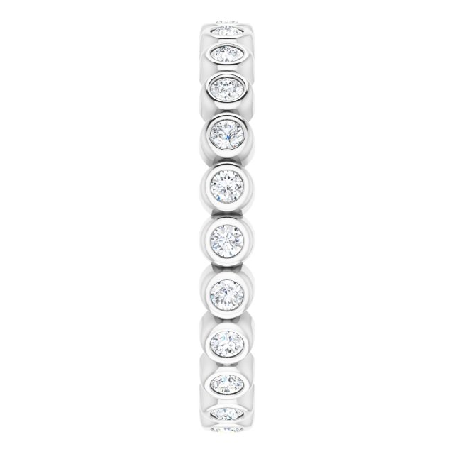 Platinum Round Natural Diamond Eternity Band – 1.5 mm Stones - view 4