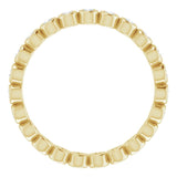 14K Gold Round Natural Diamond Eternity Band – 1.5 mm Stones - Yellow Gold - view 2