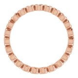 14K Gold Round Natural Diamond Eternity Band – 1.5 mm Stones - Rose Gold - view 2