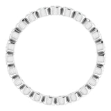 14K Gold Round Natural Diamond Eternity Band – 1.5 mm Stones - White Gold - view 2