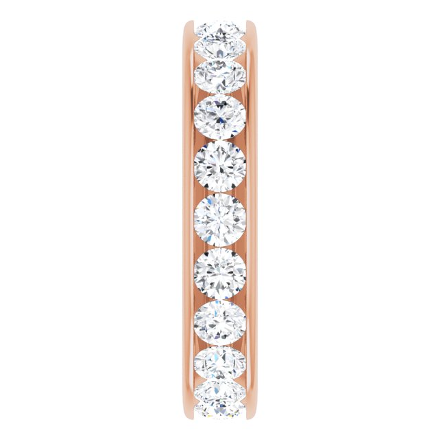 14K Gold Asscher Lab-Grown Diamond Shared-Prong Eternity Band – 2.3x2.3 mm Stones - Rose Gold - view 4