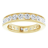 14K Gold Asscher Lab-Grown Diamond Shared-Prong Eternity Band – 2.3x2.3 mm Stones - Yellow Gold - view 3
