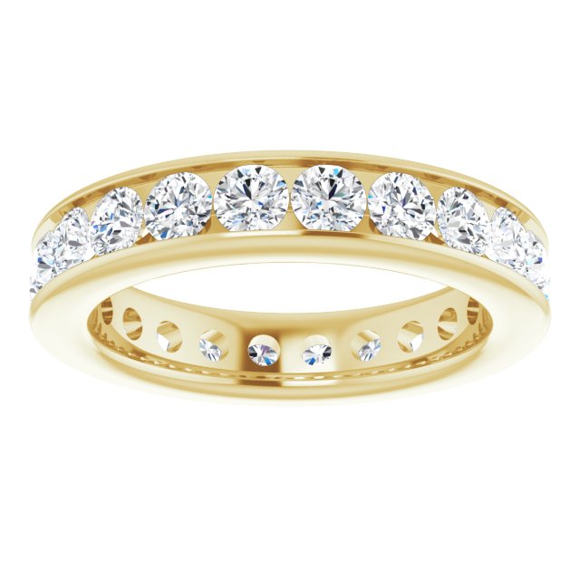 14K Gold Asscher Lab-Grown Diamond Shared-Prong Eternity Band – 2.3x2.3 mm Stones - Yellow Gold - view 3