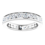 Platinum Asscher Lab-Grown Diamond Shared-Prong Eternity Band – 2.3x2.3 mm Stones - view 3