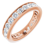 14K Gold Asscher Lab-Grown Diamond Shared-Prong Eternity Band – 2.3x2.3 mm Stones - Rose Gold
