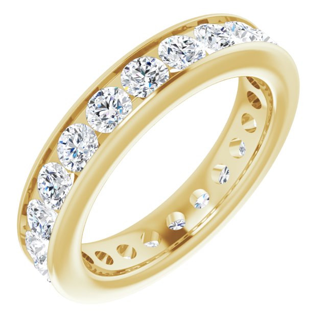14K Gold Asscher Lab-Grown Diamond Shared-Prong Eternity Band – 2.3x2.3 mm Stones - Yellow Gold