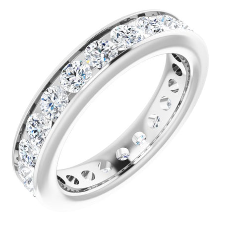 Platinum Asscher Lab-Grown Diamond Shared-Prong Eternity Band – 2.3x2.3 mm Stones