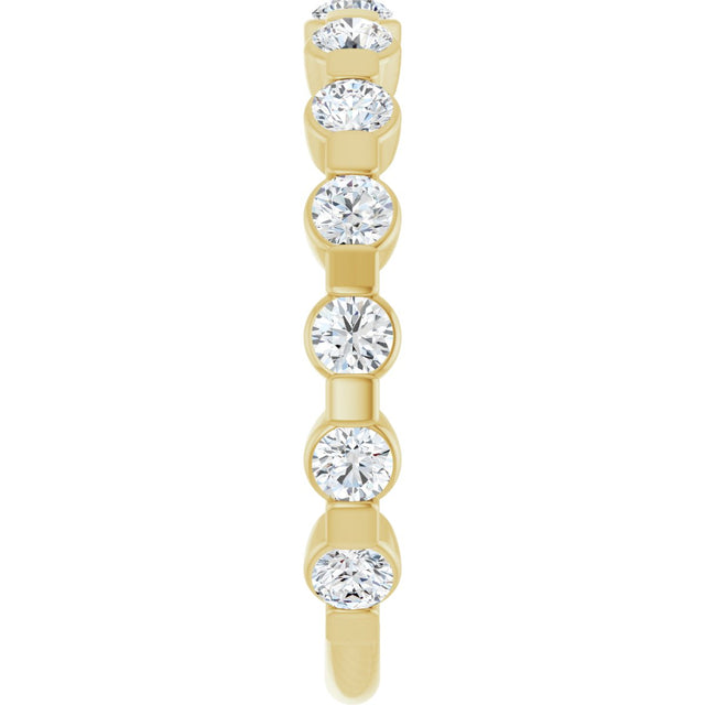 14K Gold Round Natural Diamond Channel-Set Anniversary Band – 1/4–3/4 CTW - Yellow Gold - view 4
