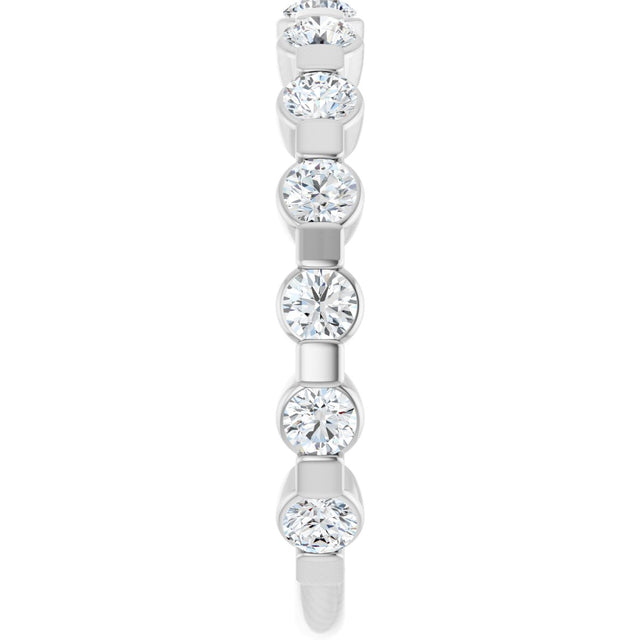 Platinum Round Natural Diamond Channel-Set Anniversary Band – 1/4–3/4 CTW - view 4