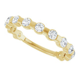 14K Gold Round Natural Diamond Channel-Set Anniversary Band – 1/4–3/4 CTW - Yellow Gold - view 5
