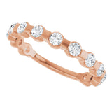 14K Gold Round Natural Diamond Channel-Set Anniversary Band – 1/4–3/4 CTW - Rose Gold - view 5