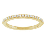 14K Gold Round Natural Diamond Shared-Prong Anniversary Band – 1/8 CTW - Yellow Gold - view 3