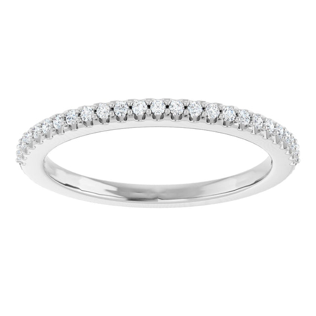 Platinum Round Natural Diamond Shared-Prong Anniversary Band – 1/8 CTW - view 3