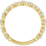 14K Gold Round Natural Diamond Channel-Set Anniversary Band – 1/4–3/4 CTW - Yellow Gold - view 2