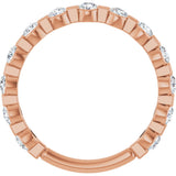 14K Gold Round Lab-Grown Diamond Channel-Set Anniversary Band – 1/2 CTW - Rose Gold - view 2