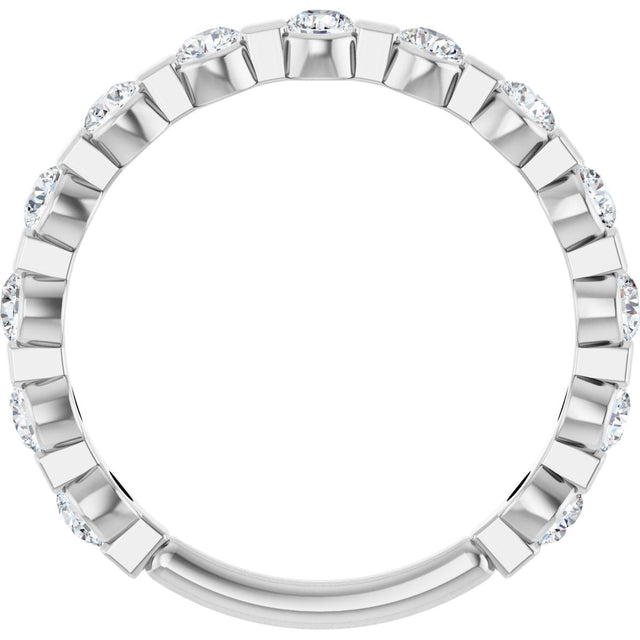 Platinum Round Natural Diamond Channel-Set Anniversary Band – 1/4–3/4 CTW - view 2