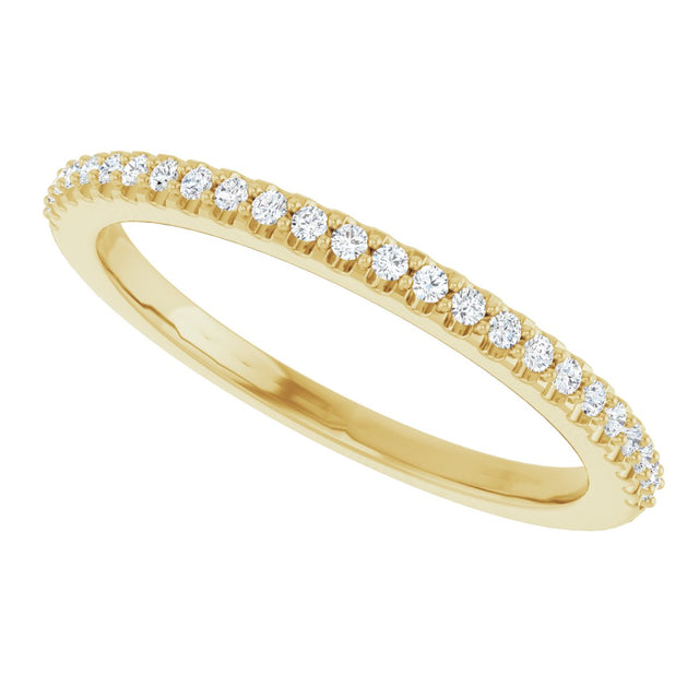 14K Gold Round Natural Diamond Shared-Prong Anniversary Band – 1/8 CTW - Yellow Gold - view 5
