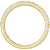 14K Gold Round Natural Diamond Shared-Prong Anniversary Band – 1/8 CTW - Yellow Gold - view 2