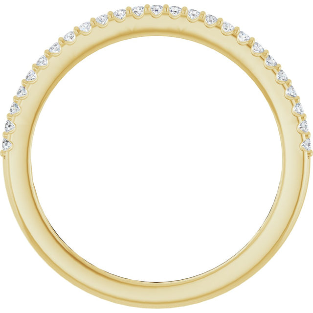 14K Gold Round Natural Diamond Shared-Prong Anniversary Band – 1/8 CTW - Yellow Gold - view 2