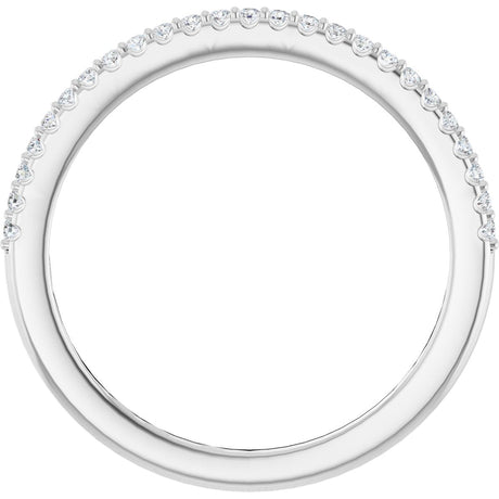 Platinum Round Natural Diamond Shared-Prong Anniversary Band – 1/8 CTW - view 2