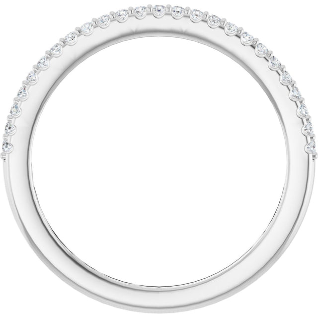 Platinum Round Natural Diamond Shared-Prong Anniversary Band – 1/8 CTW - view 2
