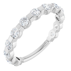 Platinum Round Natural Diamond Channel-Set Anniversary Band – 1/4–3/4 CTW