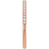 14K Gold Round Natural Diamond Shared-Prong Anniversary Band – 1/8 CTW - Rose Gold - view 4