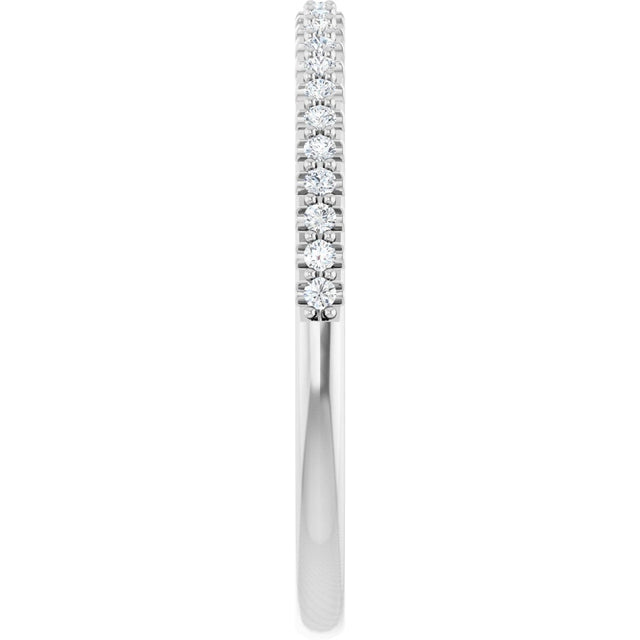 Platinum Round Natural Diamond Shared-Prong Anniversary Band – 1/8 CTW - view 4