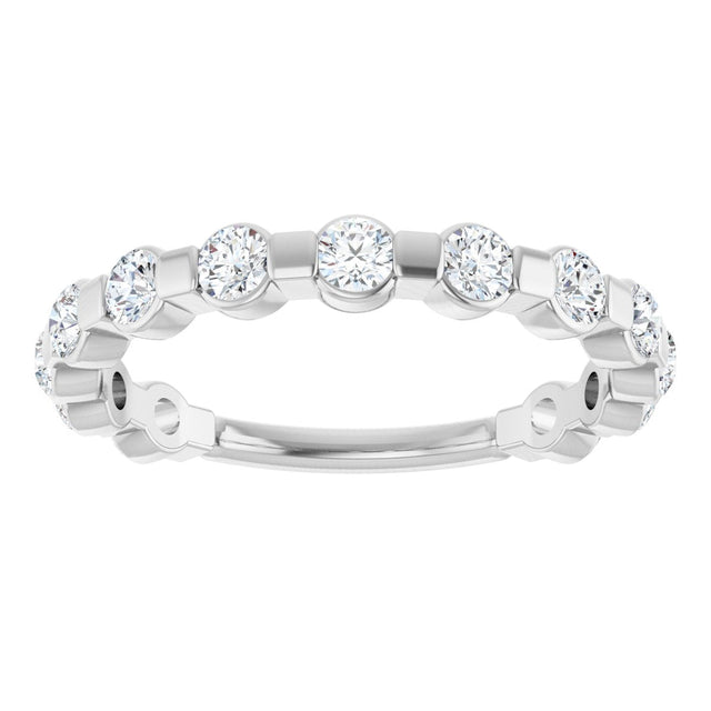 Platinum Round Natural Diamond Channel-Set Anniversary Band – 1/4–3/4 CTW - view 3