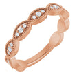 14K Gold Round Natural Diamond Infinity-Inspired Anniversary Band – 1/5 CTW - Rose Gold