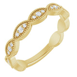 14K Gold Round Natural Diamond Infinity-Inspired Anniversary Band – 1/5 CTW - Yellow Gold