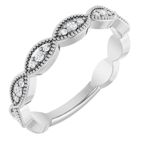 Platinum Round Lab-Grown Diamond Infinity-Inspired Anniversary Band – 1/5 CTW