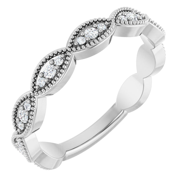 Platinum Round Lab-Grown Diamond Infinity-Inspired Anniversary Band – 1/5 CTW