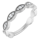 Platinum Round Natural Diamond Infinity-Inspired Anniversary Band – 1/5 CTW