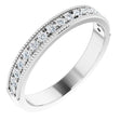 Platinum Round Natural Diamond Milgrain Edge Anniversary Band – 1/5–3/8 CTW