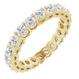 14K Gold Round Lab-Grown Diamond Shared-Prong Eternity Band – 2.8 mm Stones - Yellow Gold