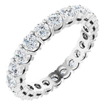14K Gold Round Lab-Grown Diamond Shared-Prong Eternity Band – 2.8 mm Stones - White Gold