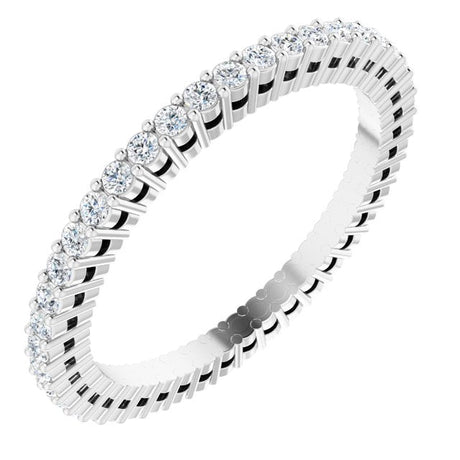 Platinum Round Lab-Grown Diamond Shared-Prong Eternity Band – 1.3 mm Stones (3/8–1/2 CTW)