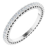 14K Gold Round Natural Diamond Shared-Prong Eternity Band – 1.3 mm Stones (3/8–1/2 CTW) - White Gold