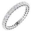 Platinum Round Natural Diamond Shared-Prong Eternity Band – 2 mm Stones (3/4–1 CTW)