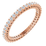 14K Gold Round Lab-Grown Diamond Shared-Prong Eternity Band – 1.5 mm Stones (1/2 CTW) - Rose Gold