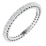 14K Gold Round Lab-Grown Diamond Shared-Prong Eternity Band – 1.5 mm Stones (1/2 CTW) - White Gold