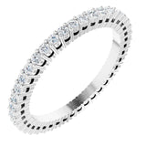 Platinum Round Natural Diamond Shared-Prong Eternity Band – 1.3 mm Stones (3/8–1/2 CTW)