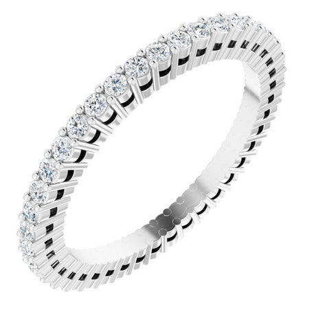 Platinum Round Lab-Grown Diamond Shared-Prong Eternity Band – 1.3 mm Stones (3/8–1/2 CTW)